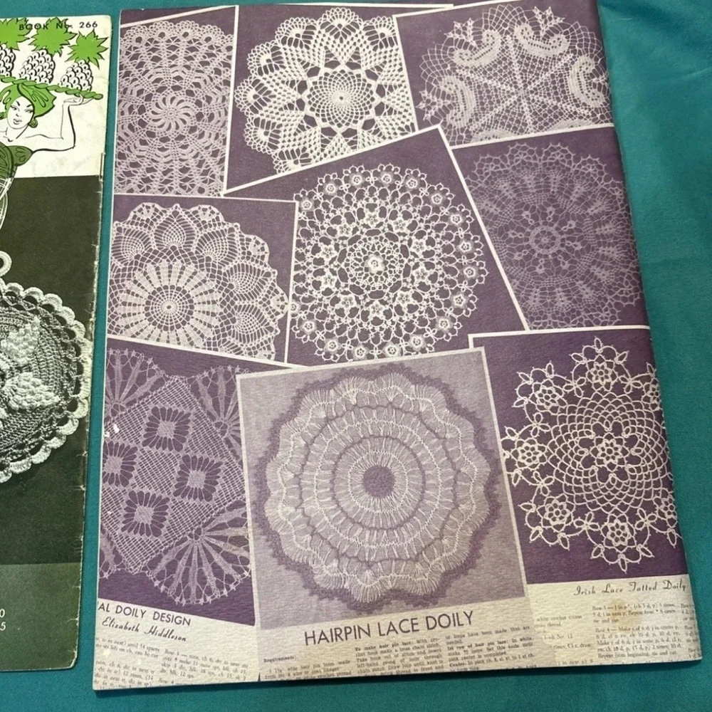 Vintage Set 2Crocheting Books Pineapple fanfare 2nd edition /Jumbo Pattern Book